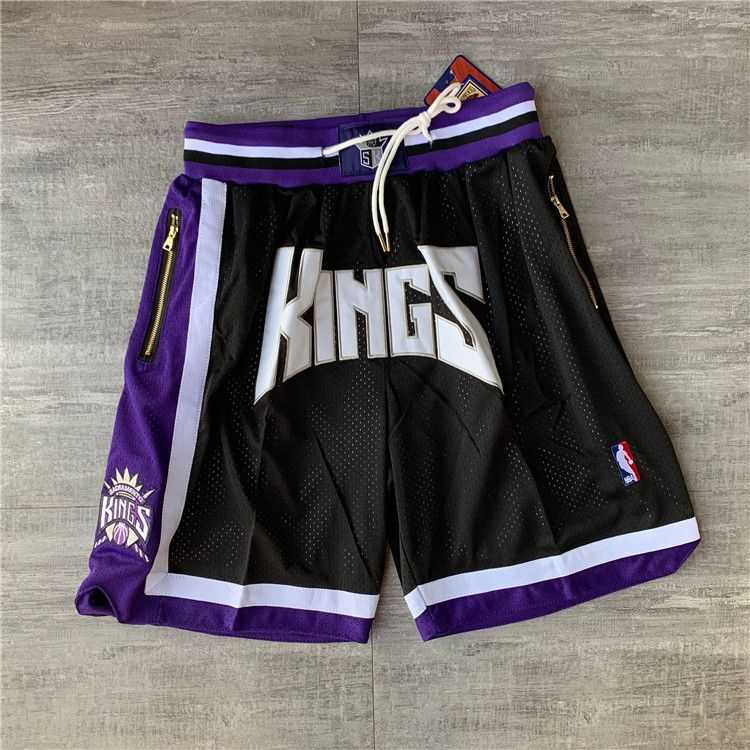 Men NBA 2021 Sacramento Kings Black Shorts 1